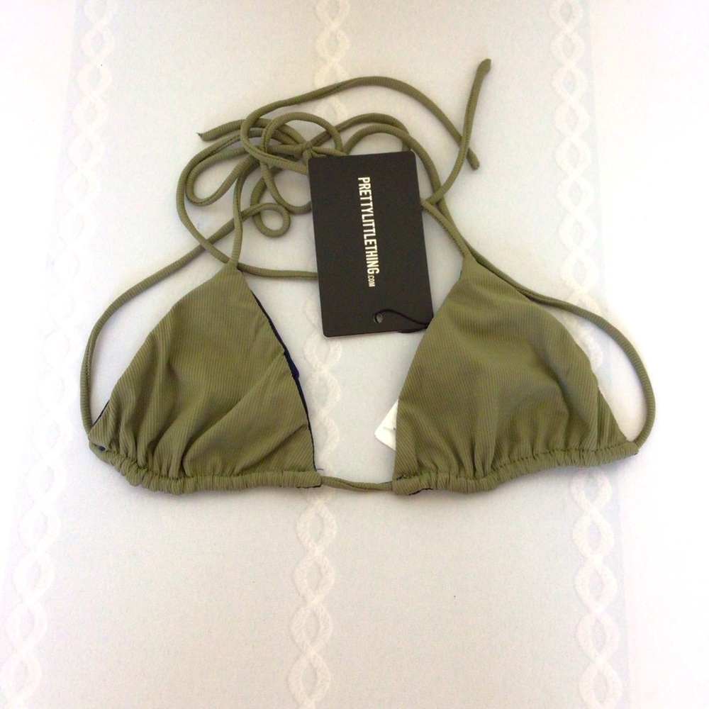 Pretty Little Thing Reversible Triangle Bikini Top Size UK 4 NWT
